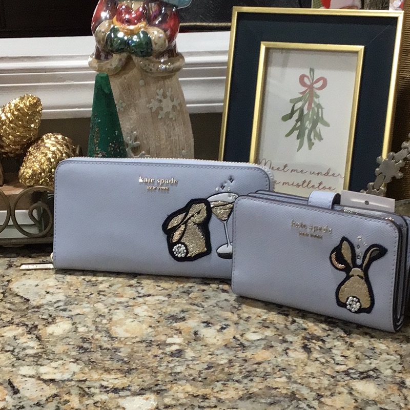 New Kate Spade Bun Bun Martini Long Wallet & Compact Wallet Set!!! Rabbit Bunny